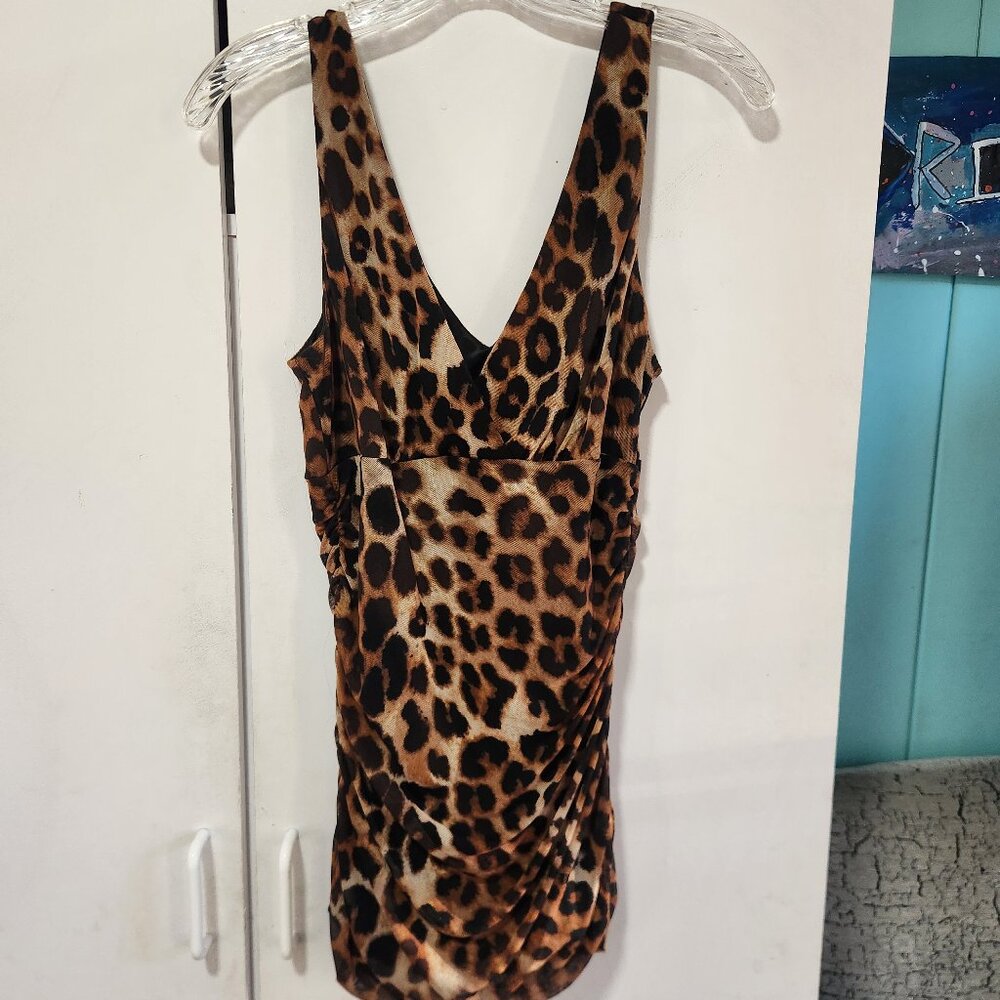 Express L Leopard Print Tank
